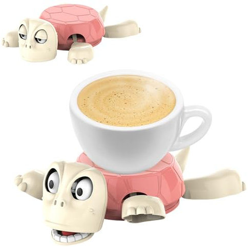 Sbyhbhyds Lustiger Schildkröte Untersetzer für Gläser,Becher Halter Meeresschildkröten mit hochziehbaren Gliedmaßen,ausdrucksstarkes Gesicht,neuartiges Trink Geschenk,Getränke Glasuntersetzer (Pink)