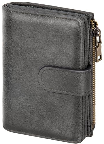 ONEKERUN Geldbörse Damen PU Leder Mittelgroß Portemonnaie Damen Geldbeutel mit RFID Blockierung Portmonee Große Kapazität Brieftasche für Frauen mit Vielen Kartenfächern & Zipper Münzfach