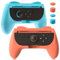 FANPL Empuñaduras para mando Nintendo Switch 2 Joy Con, diseño ergonómico para Switch 2 Joycons con 2 tapas de agarre para el pulgar (paquete de 2) (azul y naranja)