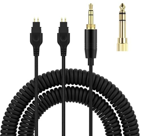 Toxaoii Câble audio HD600 compatible avec casques Sennheiser HD660s, HD6xx, HD650, HD58X, HD580, HD565, HD545, HD535 (ressort hélicoïdal)