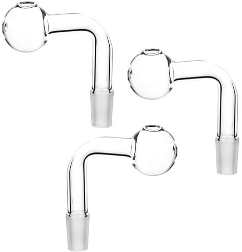 3PCS 14mm Glass Oil Burner Male Tubes, High Borosilicate Glass Adapter for Water Pipe, Aromatherapy, or Lab Applications (3PCS 14mm)