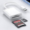Wanme - Lector de tarjetas de memoria SD 2.0, lector de tarjetas 3 en 1 USB-C a SD Micro SD MS CF, adaptador para iPad, iPhone 15, MacBook Pro/Air, Chromebook Samsung Galaxy S20/S21 (blanco)