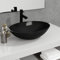 Vasque à Poser Salle de Bain Maison Lavabo ovale Évier Lave-Mains de Salle d'eau Vasque a Poser en Verre Moderne, 50x37x14 cm Noir
