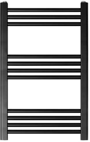 Balterley Straight Heated Heated Towel Rail Radiator, 418W, 500 x 700mm, Matt Black