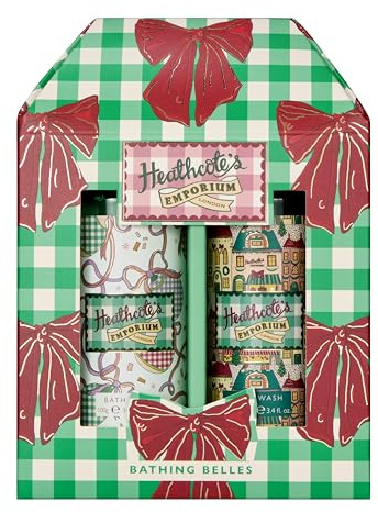 Heathcote & Ivory Body Wash and Bath Salts x2 100g, Moisturiser, Lavender and Eucalyptus Scent, Travel Size, Vegan and Cruelty Free, Beauty Gift For Her, Christmas Stocking Filler