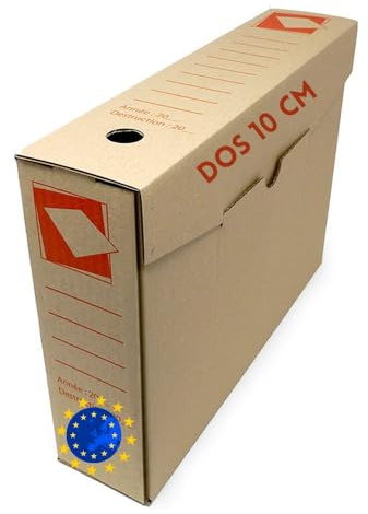 Générique Lot de 20 Boîtes à Archives Economiques Eco-Responsables | 100% Carton Kraft Brun Recyclé Normes FSC | Dos 10 cm | Rangement & Classement Documents Factures Contrats Catalogue (DOS 10 CM)
