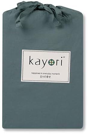 Kayori Kai Spannbettlaken 100% Baumwolle Antrazit 180x200 cm, Matratzenhöhe bis 35cm, Bügelfrei Pflegeleicht