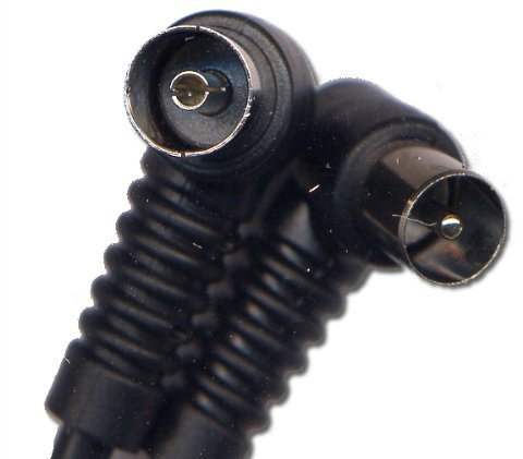 RF Fly Cordon Droit Angle Fiche - Femelle Coax TV Numérique Terrestre câble 0,6 m 60 cm [0.6 mètre]