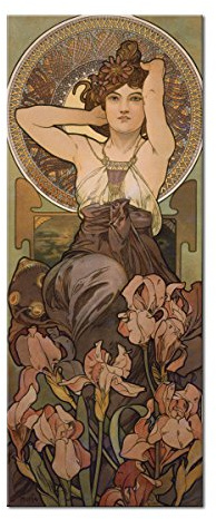 WANDKINGS Leinwandbild Edelstein: Amethyst von Alfons Mucha / 30 x 90 cm/auf Keilrahmen