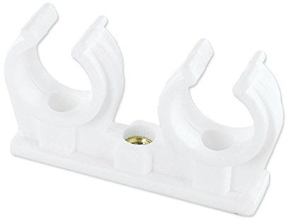 25 Stück Rohrclip doppelt Doppelclip aus Kunststoff - 12 mm