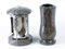 designgrab Grablampe aus verchromtem Aluminium und Grabvase in Granit Paradiso