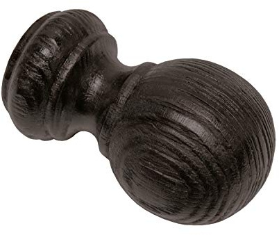 Gardinia Kugel, 2 x Endstück, Holz, kolonial-gebürstet, für Gardinentechnik Ø 25 mm, 33160