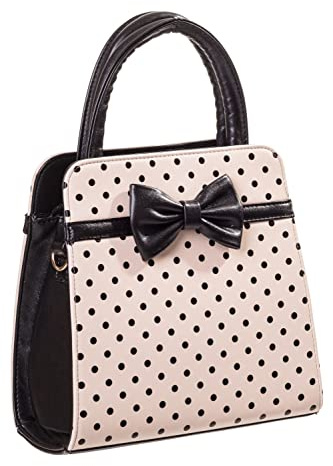 Banned Carla Retro Bag 50s Rockabilly Polka Faux Leather Top Handle Handbag
