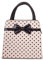 Banned Carla Retro Bag 50s Rockabilly Polka Faux Leather Top Handle Handbag, beige, Medium