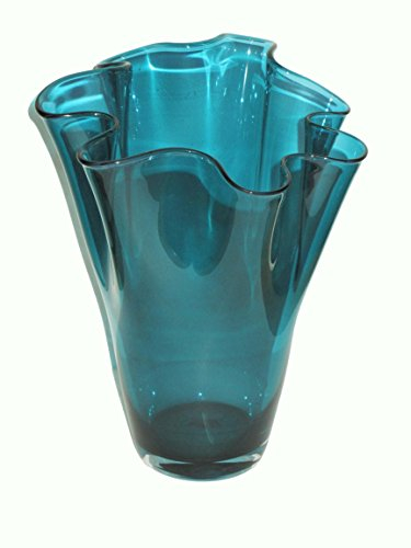 SIGNATURE HOME COLLECTION Glasvase mundgeblasen Dekovase Blumenvase türkis, Glas, 21 x 21 x 30 cm