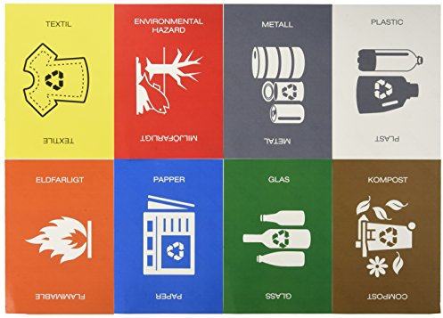 Recycling-Aufkleber Eco-Etiketten A5, 8 Stück