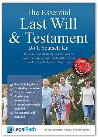 Last Will and Testament Kit 2020 UK | Das wesentliche Paket | Einfach zu vervollständigen | Umfassendes Handbuch & Beispiel | DIY Willens-Set – Sparen Sie £'s | Legal Path