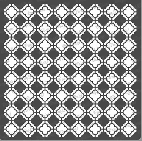 CrafTreat Moroccan Stencils für Painting auf Holz, Fliesen, Leinwand, Papier, Stoff und Boden - Moroccan Flower Trellis - 6x6 Zoll - Wiederverwendbare DIY Kunst und Handwerk Schablonen