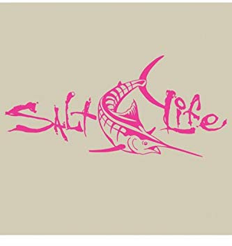 Pegatina Promotion Salt Life mit Schwertfisch 20 cm Aufkleber Sticker Autoaufkleber Wandtattoo Surf Kite Surfen Wassersport Fun Sea
