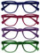 OPULIZE Pop Lesebrille 4er Pack Keck Rund Matt Rahmen Federscharniere Kratzfest Blau Rosa Lila Grün Herren Damen RRRR2-3456 +2.00