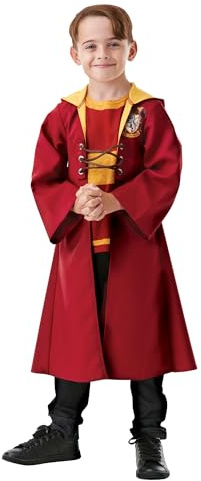 Rubies Official Harry Potter Quidditch Robe Costume for Kids – Hooded Robe with Faux Jumper for Wizard Play