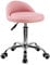 KKTONER Rollhocker mit Rückenlehne höhenverstellbar drehbar Arbeitshocker Drehhocker Rollhocker Bürohocker Rosa