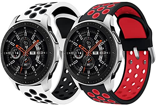Syxinn Compatibile con cinturino da 22 mm Galaxy Watch 46 mm/Watch 3 45 mm/Gear S3 Frontier/Classic Cinturino in silicone sportivo per Moto 360 2nd Gen/Huawei Watch GT 3/GT 2 46 mm