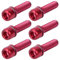6 Pièces Vis en Alliage de Titane Vélo VTT Vis de Vélo M5 pour Potence de Vélo Vis de Fixation à Tête Conique Ensemble Boulon de Tige de Vélo M5 x 18mm pour Vélo en Alliage avec Rondelle, Rouge