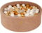 MEOWBABY Bällebad 90x30cm Samt - Bällebad Baby ab 1 Jahr - Bällebad Kinder Weichschaum Ballgruben mit 200 Bälle, Beige