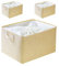 Mangata Faltbare Aufbewahrungsboxen, Extra große Stoffaufbewahrungskörbe mit Kordelzugverschluss, 3er-Pack (Beige, Extra groß)