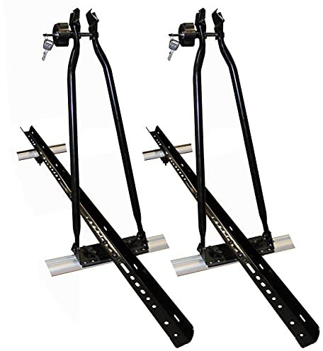 VDP Lot de 2 porte-vélos de toit + barres de toit VDP EVO en acier compatibles avec Audi A4 (B6) 4 portes 2000-2004