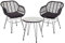 Mendler Poly-Rattan Garnitur HWC-G17, Balkon-Set Gartengarnitur Sitzgruppe Stuhl, Seil - anthrazit, Kissen anthrazit