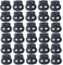 J.CARP 30Pcs Black Plastic Cord Locks End Spring Toggle Stopper, Double Hole Elastic Cord Adjuster, Suit for Drawstrings, Bags, Shoelaces, Clothing, Paracord, and more