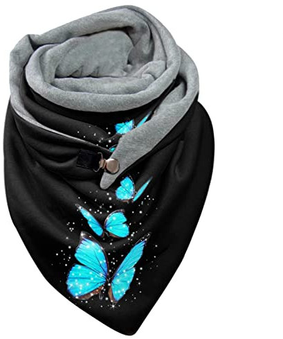 Dorjuli Frauen Schal Mit Knöpfen Elegant Klassischer Persönlichkeit Geometrische Herbstschal Kaschmir-Schal mit Button Herbst Valentinstag Ein Weicher Schal als Geschenk