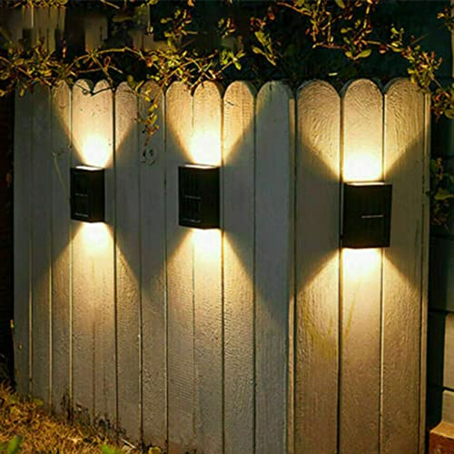 LED-Solarleuchten für den Außenbereich, wasserdicht, Gartenzaun-Lichter, Deck-Lichter, Wandleuchte, Terrasse, Hinterhof, Veranda, Pool, Sicherheitslampen, 4 Stück