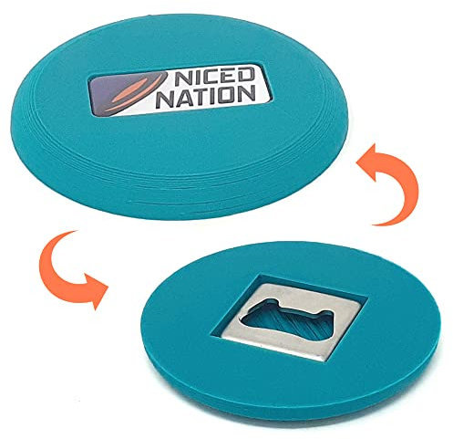 NICED NATION Disc Golf Mini Marker mit integriertem Flaschenöffner - perfekte Ergänzung zu Ihrem Disc Golf Zubehör (grün)