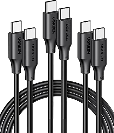 UGREEN USB C auf USB C Ladekabel 100W 3 Stück 5A/20V PD 3.0 PPS Ladekabel USB-C 3 Pack kompatibel mit iPhone 16/15, M3 MacBook Pro/Air, iPad Pro 12.9 Galaxy S24 Ultra Pixel 9 Steam Deck usw. (0.5M)