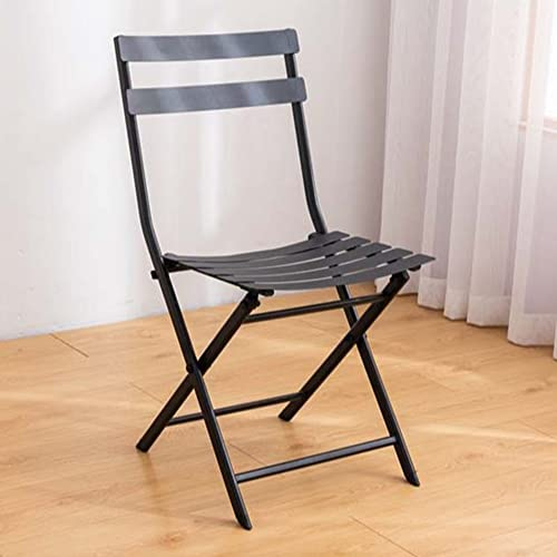 XDAILUYYDS Klappbare Gartenstühle, Bistrostühle, Balkonstühle, Campingstühle, Stahlstühle, Gartenstühle Set 2 Stück (Schwarz)