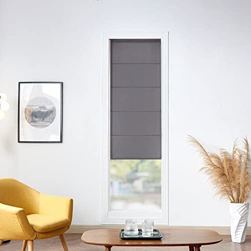 LBB Roman blinds - blackout blind with thermal insulation, child safe, easy to install home office window blinds (Dove-grey, 90x140cm(WxH))