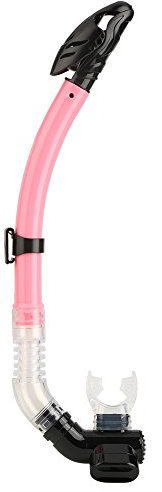Cyrank Snorkel Ultra Dry, Tubo per Snorkel da Immersione con Boccaglio in Silicone e Valvola di Spurgo Snorkel per Respiro Facile per Immersioni Apnea Snorkeling Nuoto(Rosa)