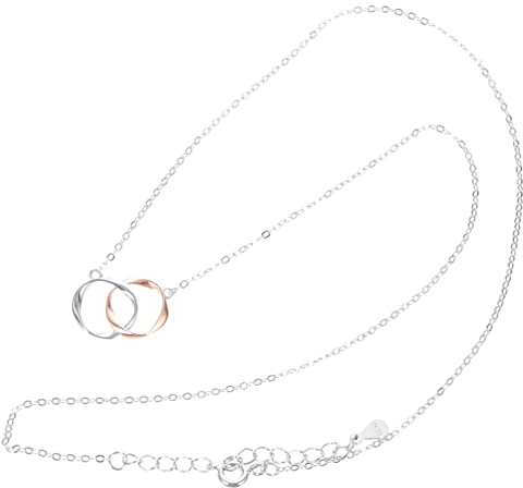 Cabilock Mama-Geschenke Unzen-Doppelring-Halskette Schmuck Halsketten Mama-Halsketten Für Frauen Damen-Medaillons Ineinandergreifende Halsketten Muttertags-Schmuckgeschenke
