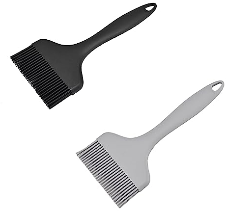 Spazzola per la pasticceria in silicone extra large - Spazzola da barbeque extra larga e resistente al calore - Lavabile in lavastoviglie, ideale per cucina(nero, grigio)
