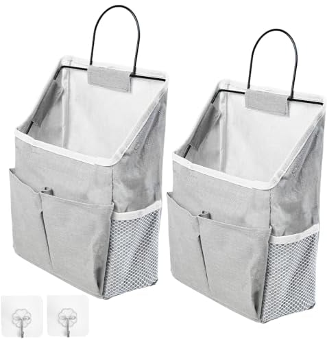 Zxglxinyao Bolsa de almacenamiento para colgar en la pared con bolsillos, organizador de 2 piezas con bolsillos para cocina, dormitorio, dormitorio