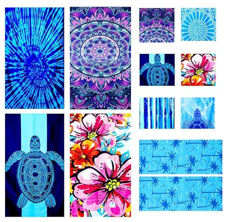 JAODFK 4 PCS Strandtuch Mikrofaser Beach Towel Badetuch Sandfrei XXL Schnelltrocknend Strandhandtuch Damen Groß Strandtücher Sommer Zubehör Handtuch Strand Mädchen Geschenke für Damen 180 * 80 Stil C