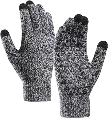 Vessii Gloves Waterproof,Vessii Waterproof Gloves Women,Warm Mittens Knit Winter Thermal Ski Gloves,Warm Touchscreen Gloves,Warm Winter Gloves for Cold Weather Touch Screen (Black&White)