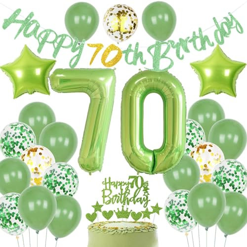 Grün Geburtstagsdeko 70 Mann, Grün 70 Geburtstag Deko Frau, Luftballons 70. Geburtstagsdeko Mann 70. Geburtstag, 70. Frau Ballon, 70. Party Deko
