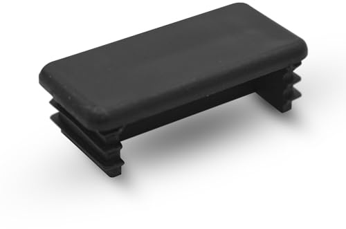 DOJA Barcelona | Conteras para Perfil | Contera Rectangular de 41x21 | Pack 20 | Tapones Tuberia Rectangulares | Tapon de Plastico Negro Rectangular | Protector de Suelo de Instalación Sencilla