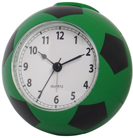 Fußball Kinderwecker, Wecker Analog Kinder Jungen ohne ticken Fußball Wecker Umschaltbare Wecker Wurfwecker Fußball Tischuhr Batteriebetriebene Wecker für Kinder Studenten Schlafzimmer Nachttisch