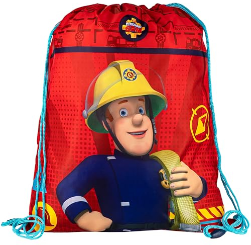 alles-meine.de GmbH Sportbeutel - Turnbeutel - Schuhbeutel/Rucksack - Feuerwehrmann Sam - 43 cm - wasserfest/wasserabweisend & abwischbar - für Kinder - Schulbeutel Kindergar..