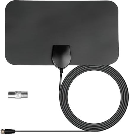 TV Aerial Indoor, 9FT HD 4K Digital TV Antenna Indoor Aerial Amplified with 200+ Miles Long Range Reception Coaxial Cable for Freeview TV Support 4K 1080P Local HD and Other Resolutions Channel